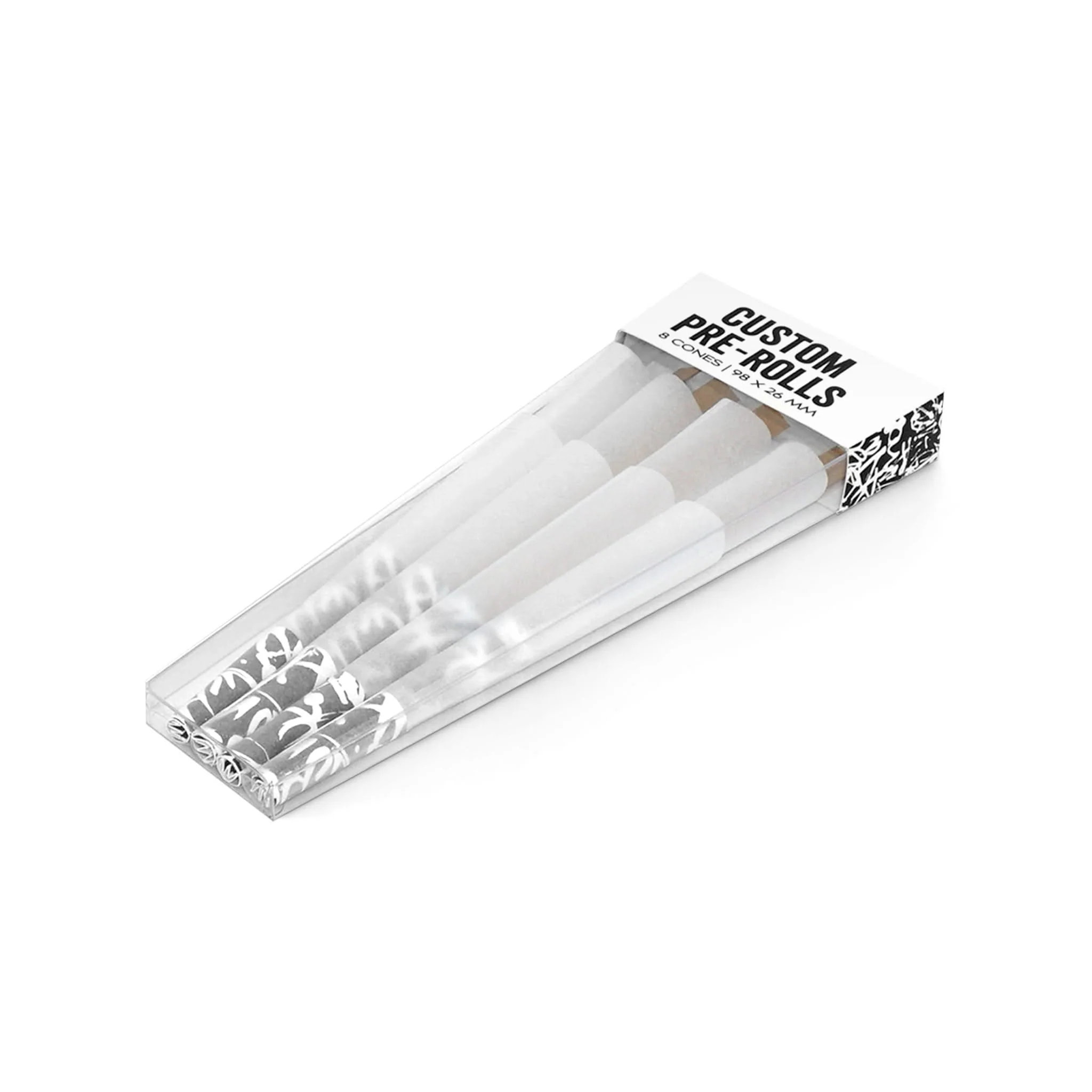 Custom Pre Rolled Cones Printing on Tips in Acetate Box Packaging (8CT) - Image 3
